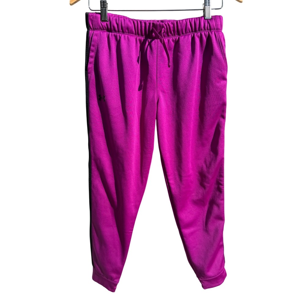 Under Armour Youth Large Pink Fleece Joggers Athletic Sweatpants Girls YL